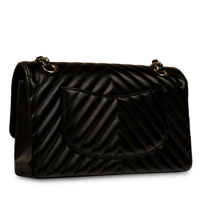 Chanel Classic Flap Lambskin Black Shoulder Bag Style 119