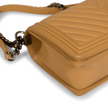 Chanel Boy Bag Lambskin Silver Shoulder Bag Lambskin