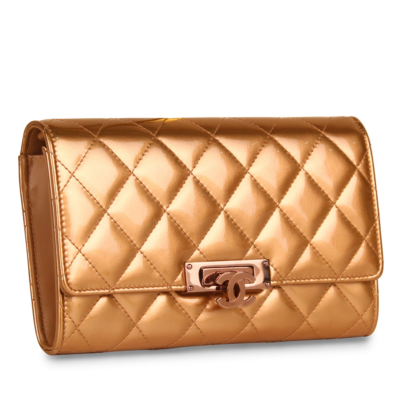 Chanel Classic Flap Patent Leather Brown Shoulder Bag