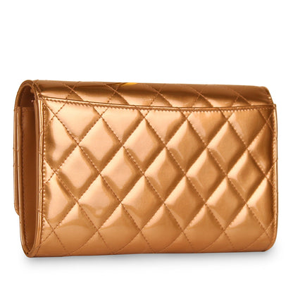 Chanel Classic Flap Patent Leather Brown Shoulder Bag