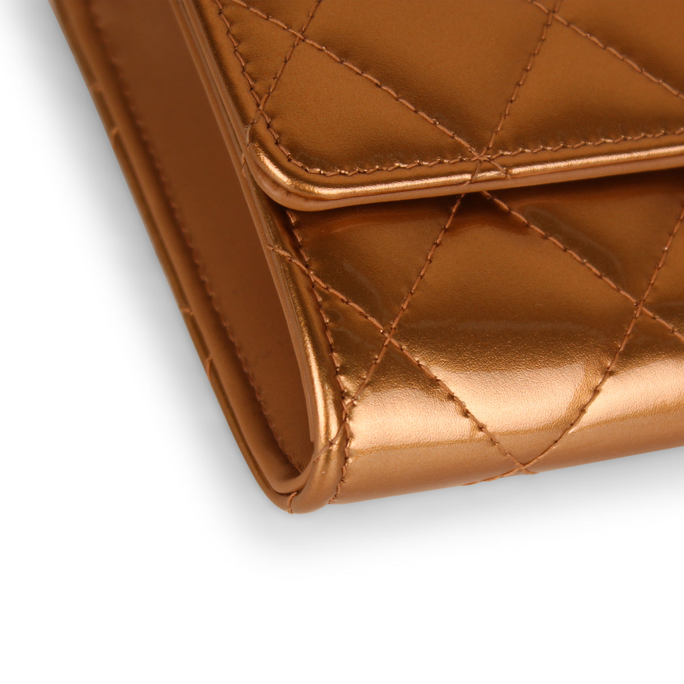Chanel Classic Flap Patent Leather Brown Shoulder Bag