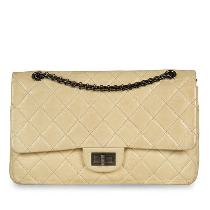 Chanel Classic Flap Calfskin Beige Shoulder Bag