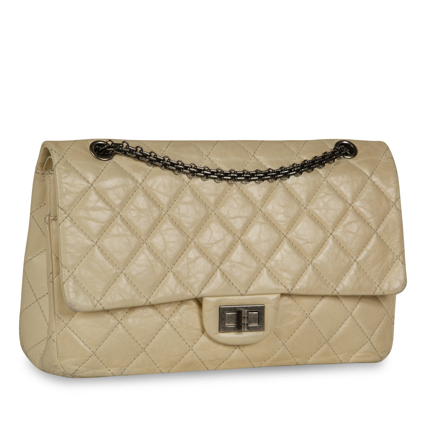 Chanel Classic Flap Calfskin Beige Shoulder Bag