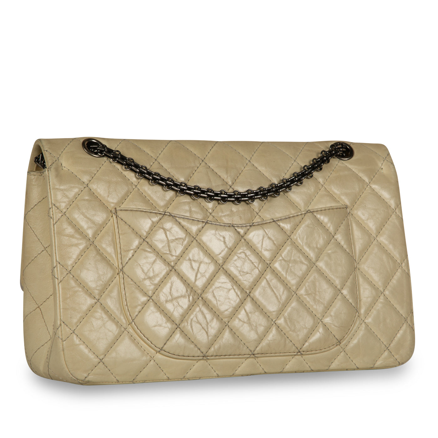 Chanel Classic Flap Calfskin Beige Shoulder Bag