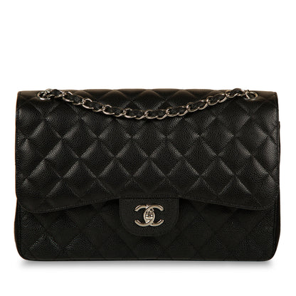 Chanel Classic Flap Caviar Black Shoulder Bag Style 25