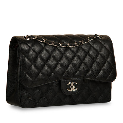Chanel Classic Flap Caviar Black Shoulder Bag Style 25