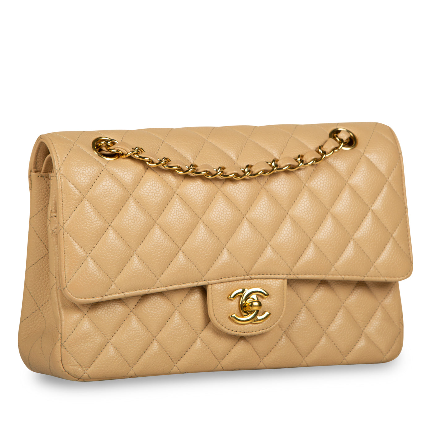 Chanel Classic Flap Caviar Gold Shoulder Bag Style 27