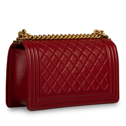 Chanel Boy Bag Lambskin Gold Shoulder Bag Style 10