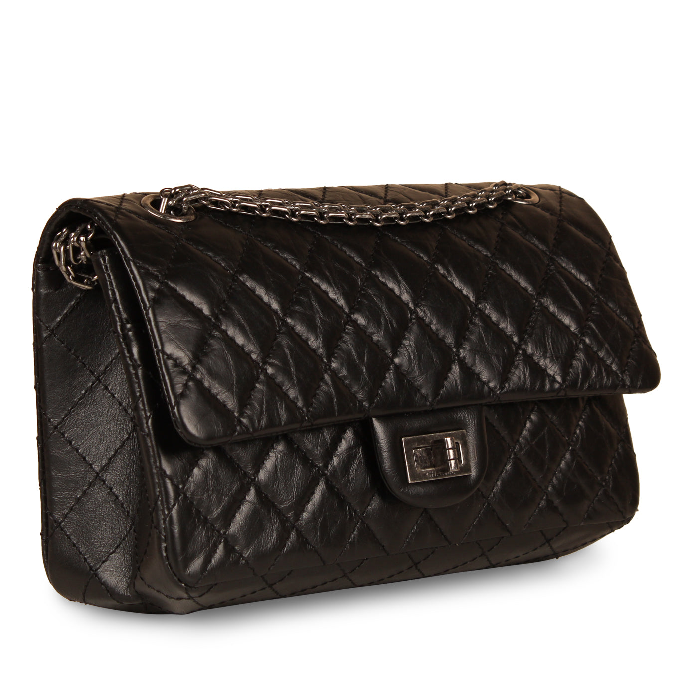 Chanel Classic Flap Calfskin Black Shoulder Bag Style 11