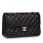 Chanel Classic Flap Lambskin Black Shoulder Bag Style 259