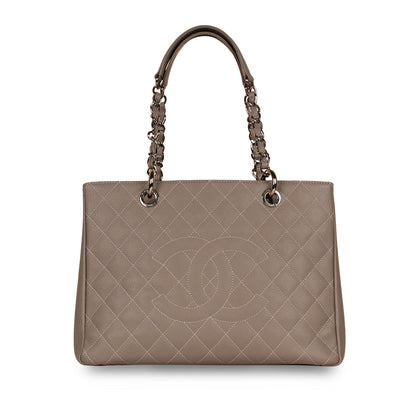 Chanel Timeless Caviar Silver Tote Bag Style 5
