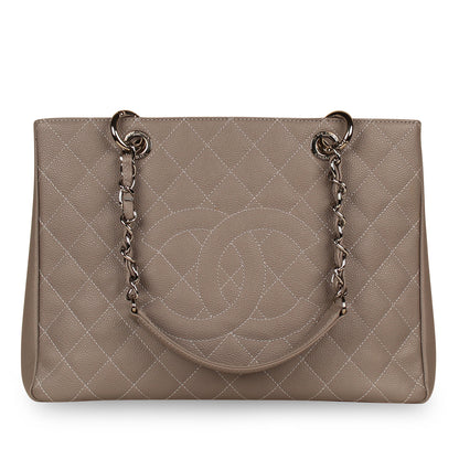 Chanel Timeless Caviar Silver Tote Bag Style 5