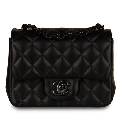 Chanel Classic Flap Lambskin Black Shoulder Bag Style 224
