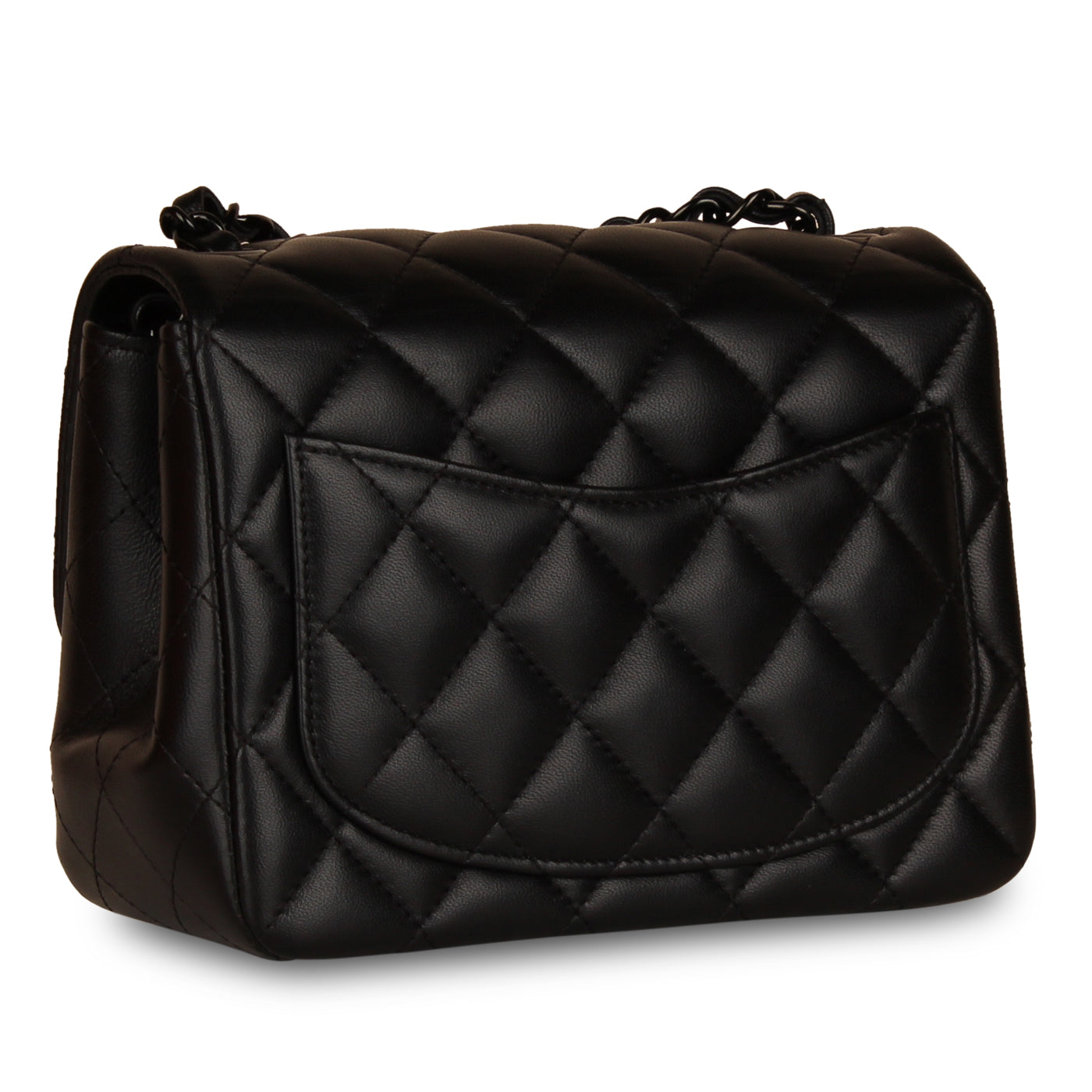 Chanel Classic Flap Lambskin Black Shoulder Bag Style 224