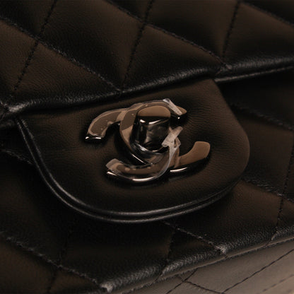 Chanel Classic Flap Lambskin Black Shoulder Bag Style 224