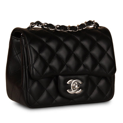Chanel Classic Flap Lambskin Black Shoulder Bag Style 220