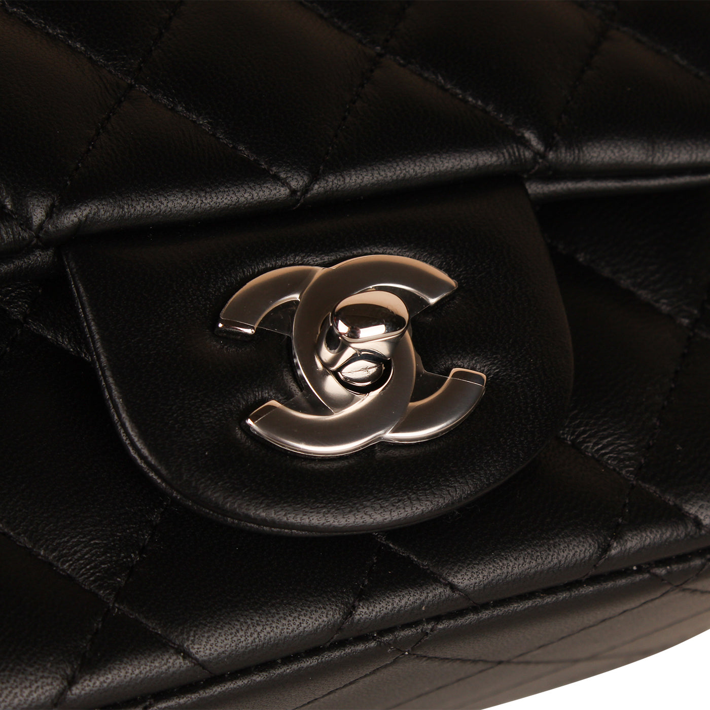 Chanel Classic Flap Lambskin Black Shoulder Bag Style 225