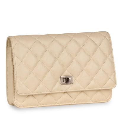 Chanel Classic Flap Calfskin Beige Crossbody