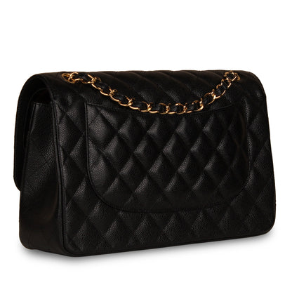 Chanel Classic Flap Caviar Black Shoulder Bag Style 23