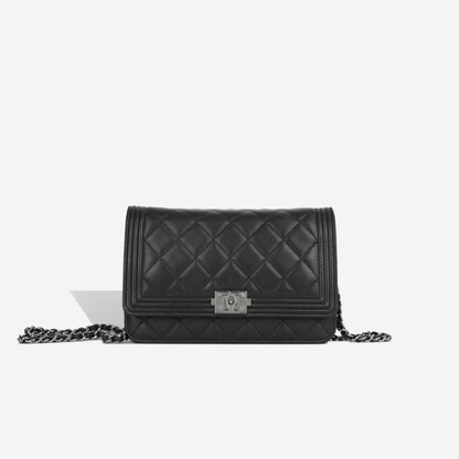 Chanel Boy Bag Lambskin Black Crossbody Style 5