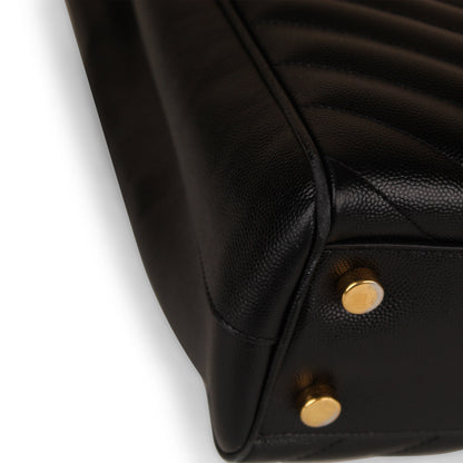 Saint Laurent Cassandre Leather Black Tote Bag