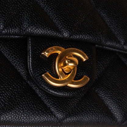 Chanel Classic Flap Caviar Black Shoulder Bag Style 3