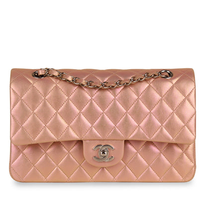 Chanel Classic Flap Lambskin Silver Shoulder Bag Style 19