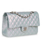 Chanel Classic Flap Lambskin Silver Shoulder Bag Style 18