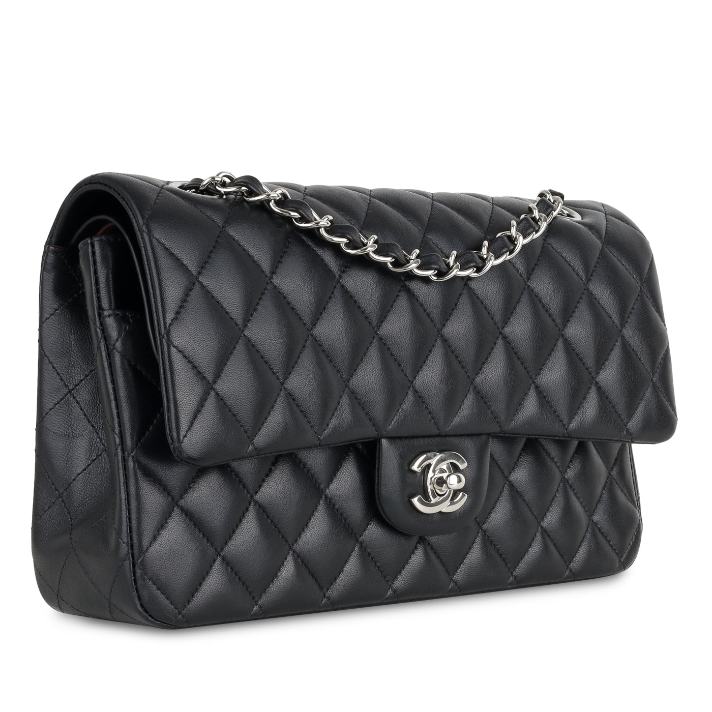 Chanel Classic Flap Lambskin Black Shoulder Bag Style 116