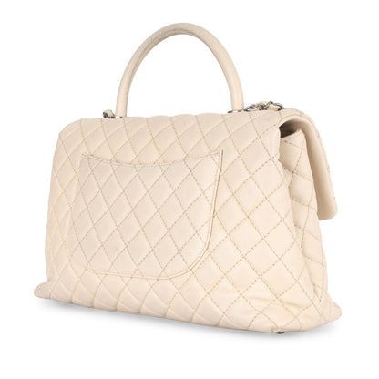 Chanel Coco Handle Caviar Cream Shoulder Bag