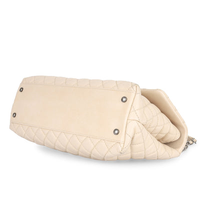 Chanel Coco Handle Caviar Cream Shoulder Bag