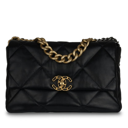 Chanel Chanel 19 Lambskin Black Shoulder Bag Style 21