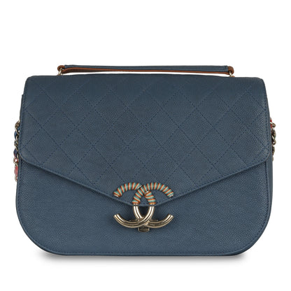 Chanel Classic Flap Caviar Gold Shoulder Bag Style 40