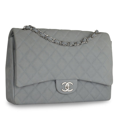 Chanel Classic Flap Caviar Silver Shoulder Bag Style 8