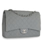 Chanel Classic Flap Caviar Silver Shoulder Bag Style 8