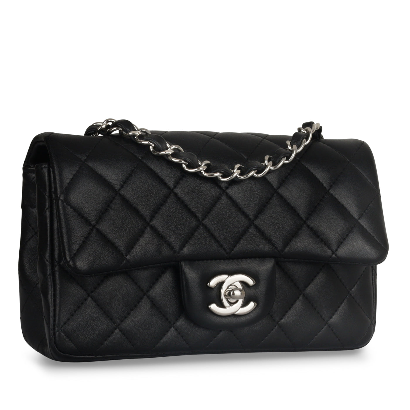 Chanel Classic Flap Lambskin Black Shoulder Bag Style 168