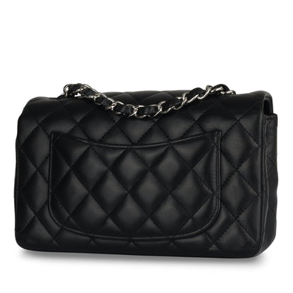 Chanel Classic Flap Lambskin Black Shoulder Bag Style 168