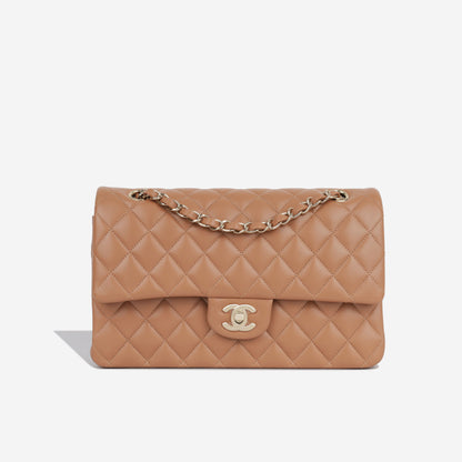 Chanel Classic Flap Lambskin Brown Shoulder Bag Lambskin