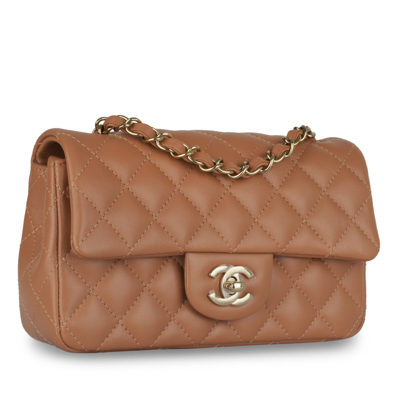 Chanel Classic Flap Lambskin Gold Shoulder Bag Style 75