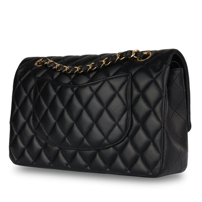 Chanel Classic Flap Lambskin Black Shoulder Bag Style 113