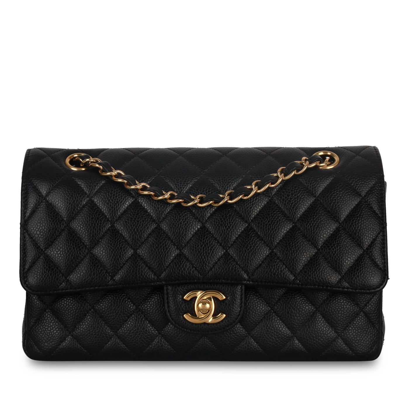 Chanel Classic Flap Lambskin Black Shoulder Bag Style 112