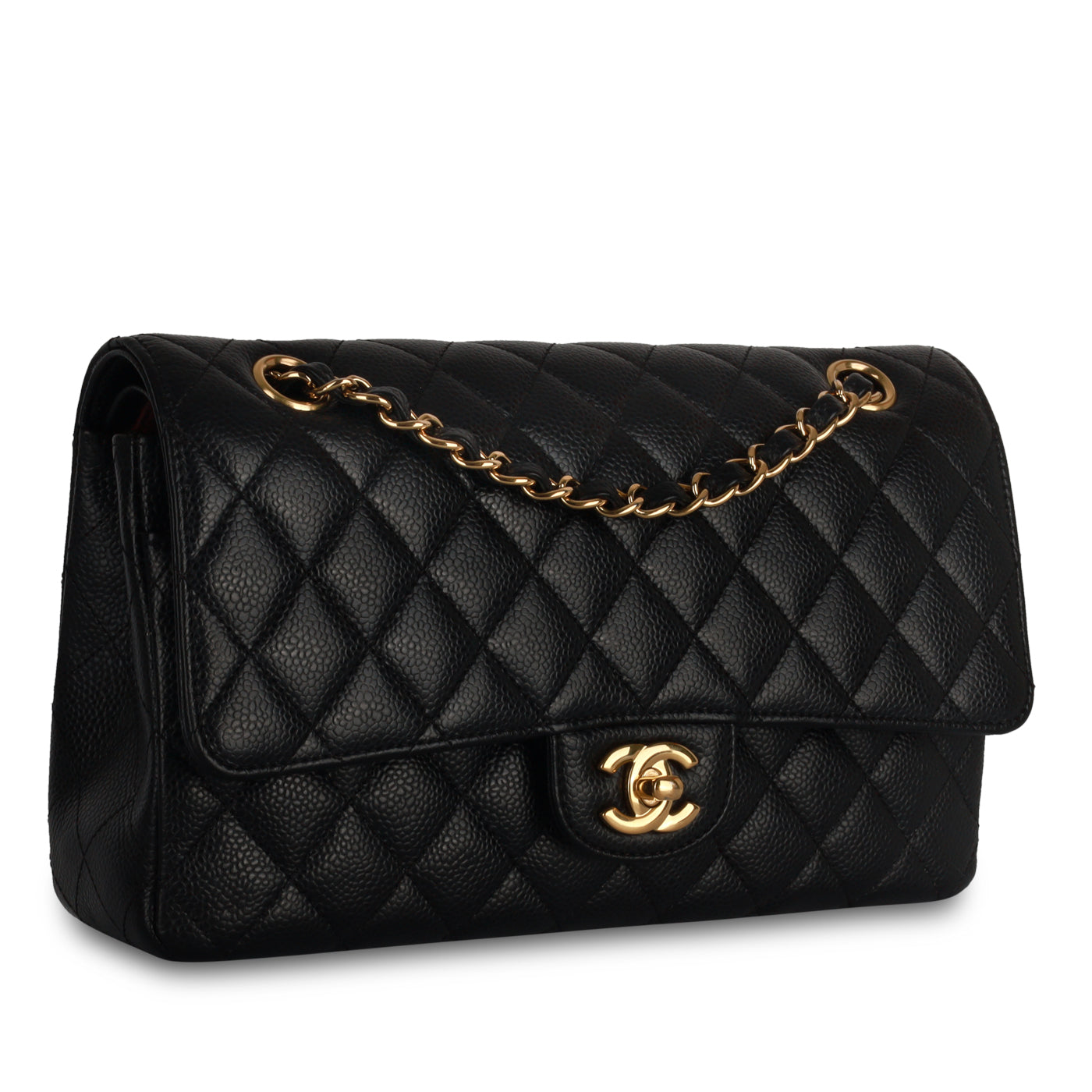 Chanel Classic Flap Lambskin Black Shoulder Bag Style 112