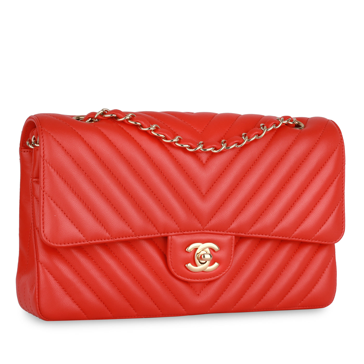 Chanel Classic Flap Lambskin Gold Shoulder Bag Style 34