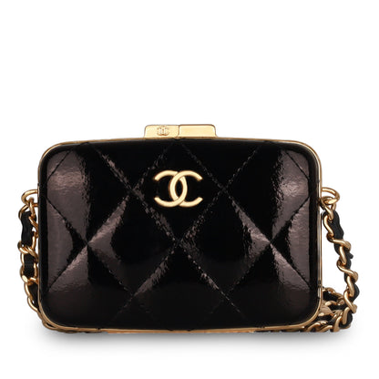 Chanel Patent Leather Black Handbag Patent Leather