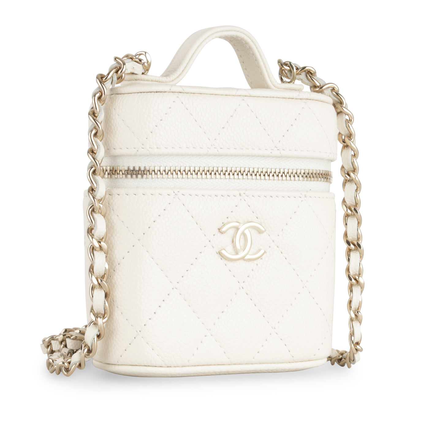 Chanel Vanity Caviar Gold Clutch Style 5