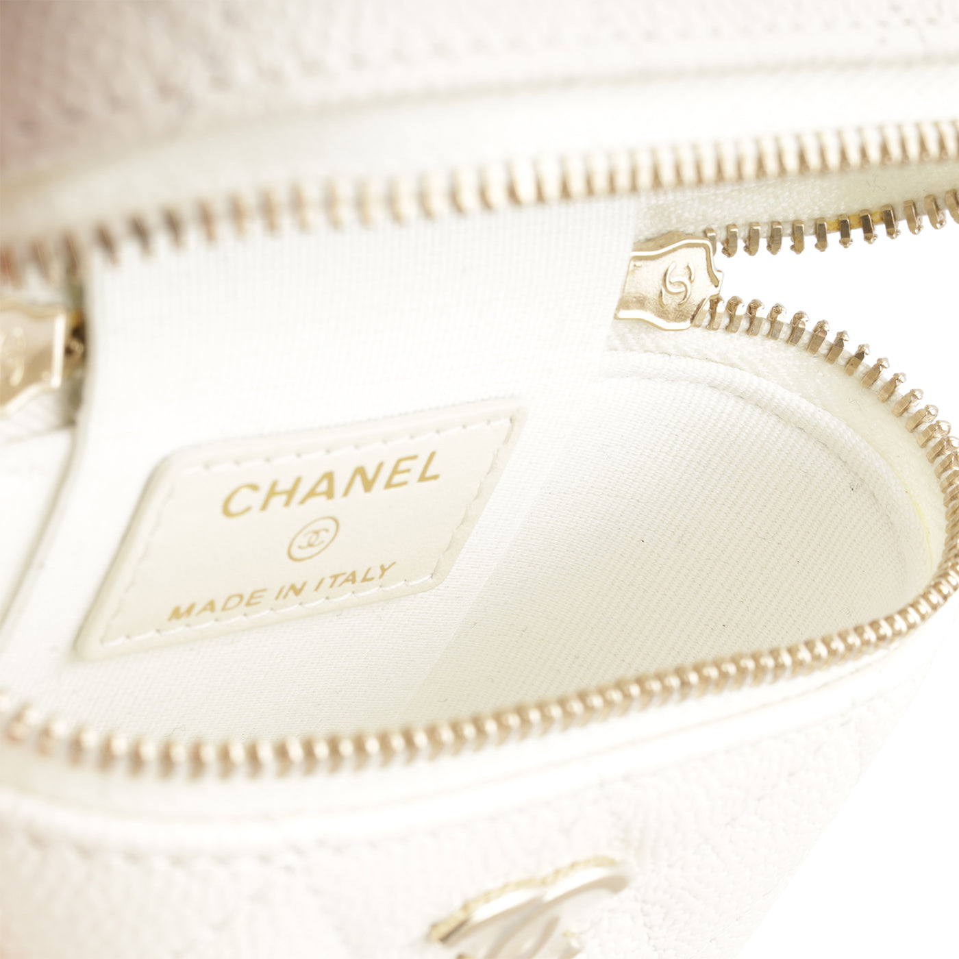 Chanel Vanity Caviar Gold Clutch Style 5