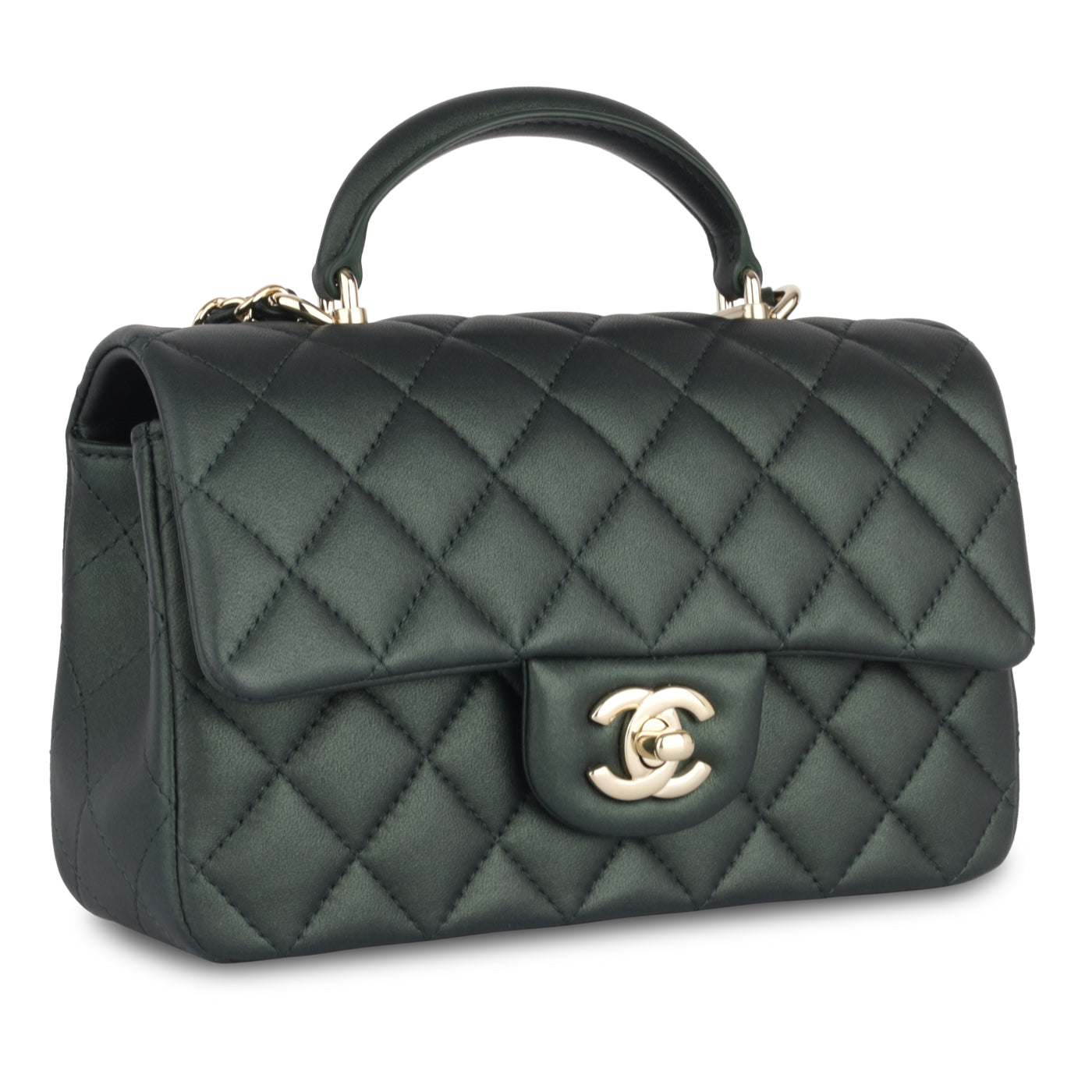 Chanel Classic Flap Lambskin Gold Shoulder Bag Style 69