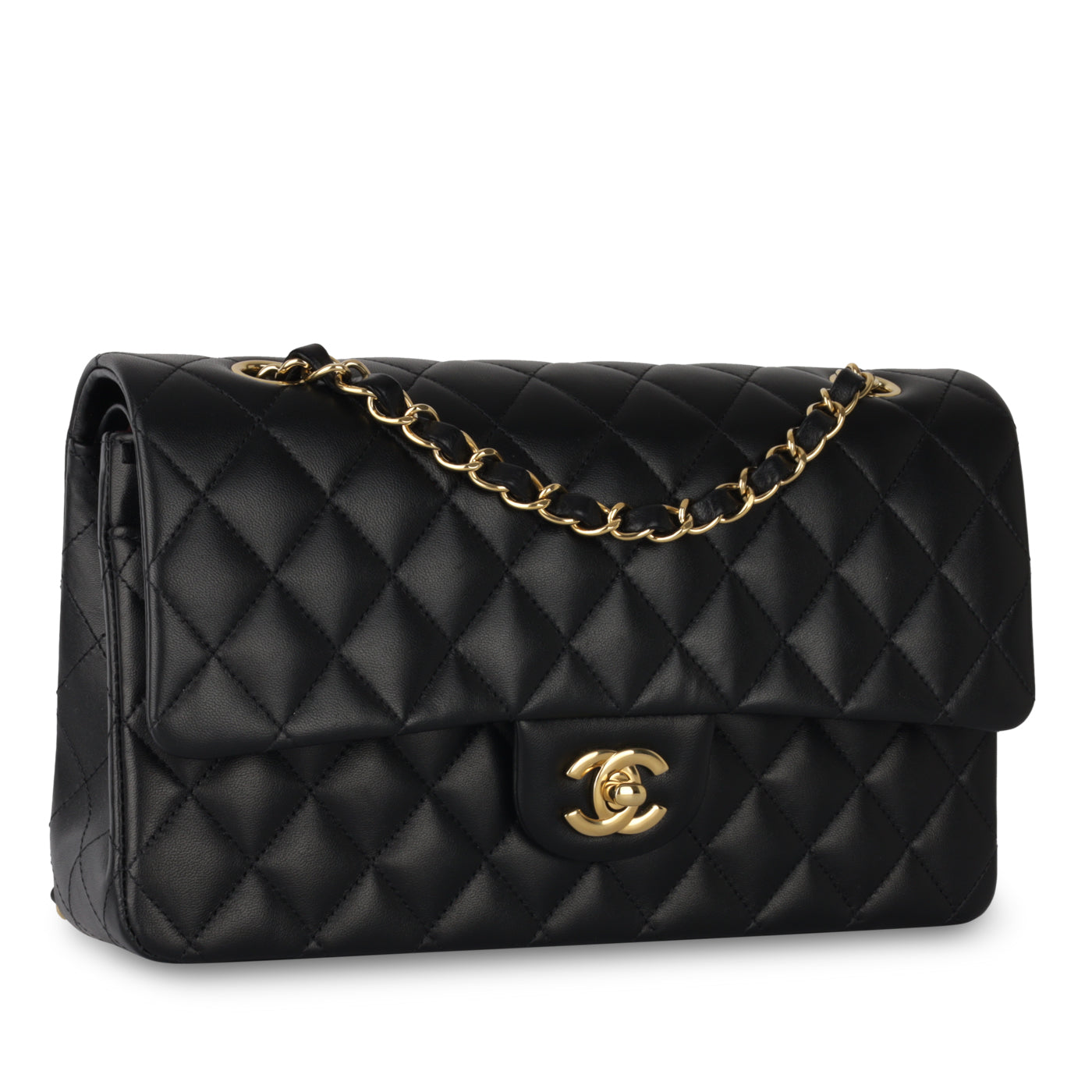 Chanel Classic Flap Lambskin Black Shoulder Bag Style 110