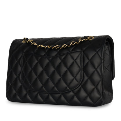 Chanel Classic Flap Lambskin Black Shoulder Bag Style 110