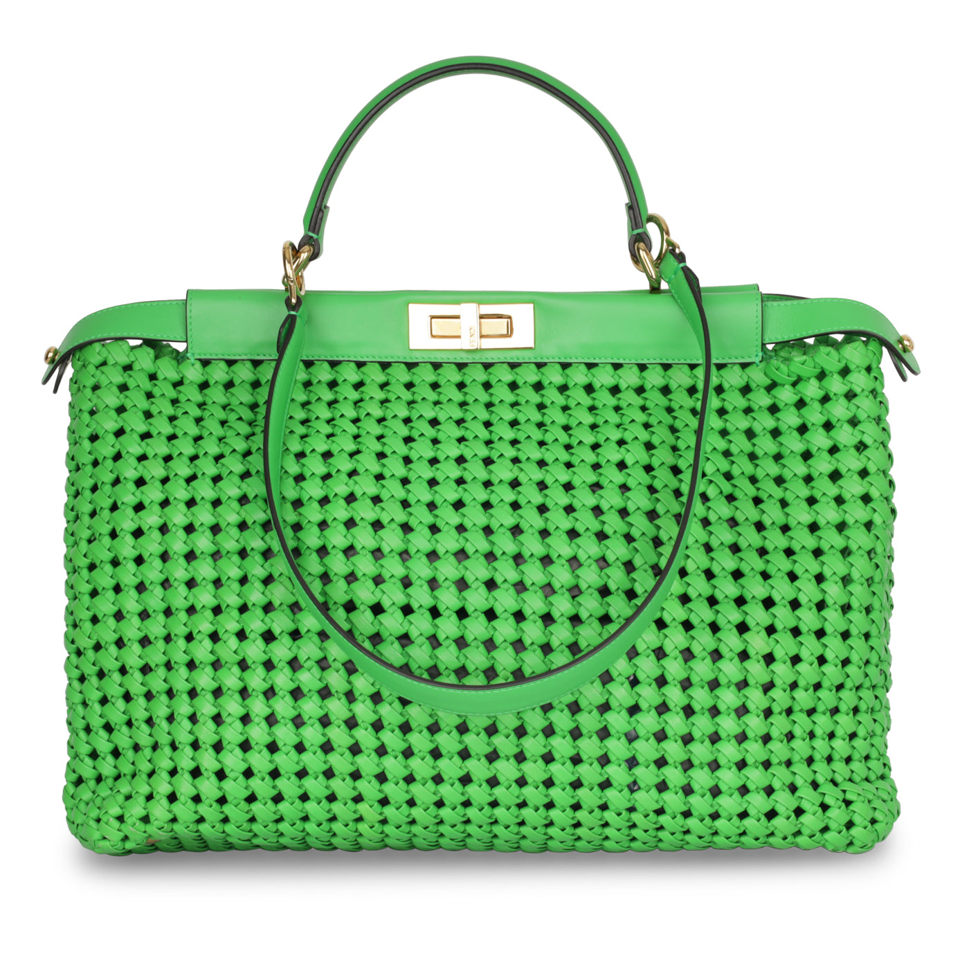 Fendi Peekaboo Leather Red Handbag Style 57